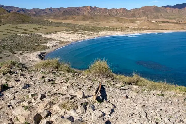 view on the beach of genoveses from the Morrón de los Genoveses