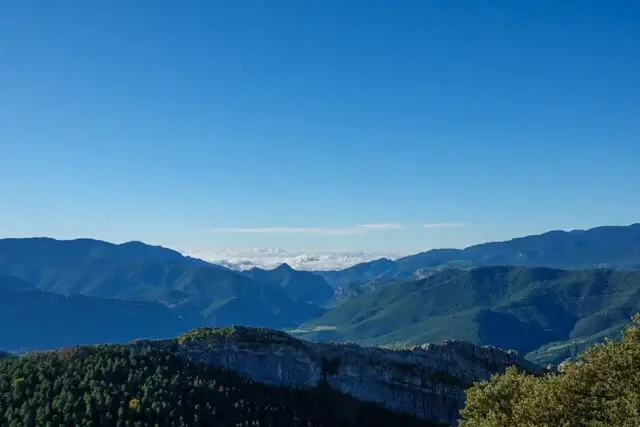 view of the snow-capped peaks of the Pyrenees