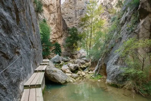 footbridge in the narrow part of the gorge