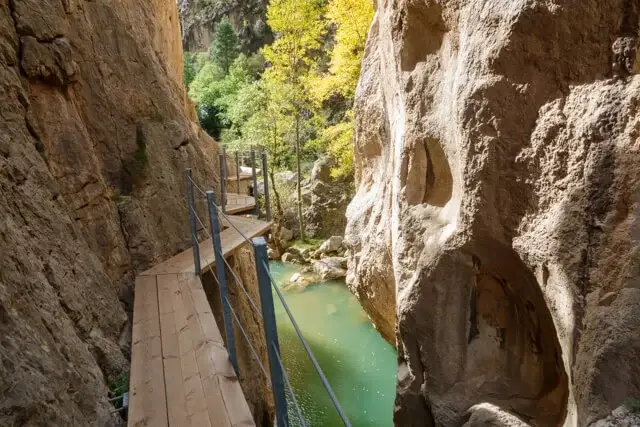 footbridge in the narrow part of the gorge