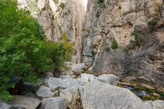 view on a very narrow part of the gorge