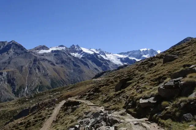 view on valnontey valley and the money glacier