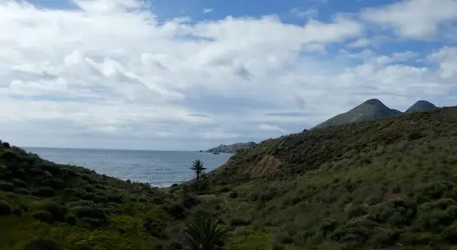 view on the cabo de gata nature reserve and the sea
